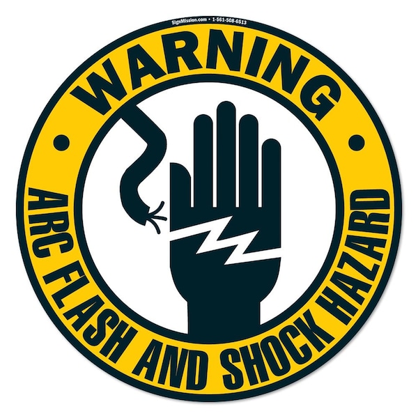 Arc Flash And Shock Hazard 16in Non-Slip Floor Marker, 12PK, 16 in L, 16 in H, FD-2-C-16-12PK-99970